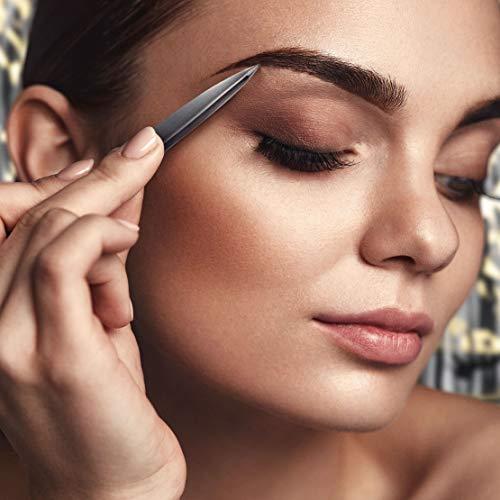 By MILLY By MILLY Pointed Tweezers | High Carbon Stainless Steel Needle Nose Tweezers | Fine Point Tweezers Precision Hair Removal | Perfectly Aligned & Hand-Filed Sharp Tweezers | Silver
