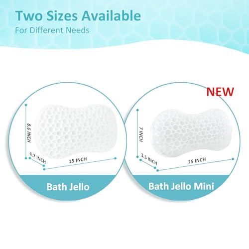Sunlit Sunlit Bath Jello Mini Gel Bath Pillows, Lumbar Pillow for Bathtub, Back Support Pillow, Gel Pillow with Non-Slip Suction Cups for Lumbar, Back Rest Support, Transparent White