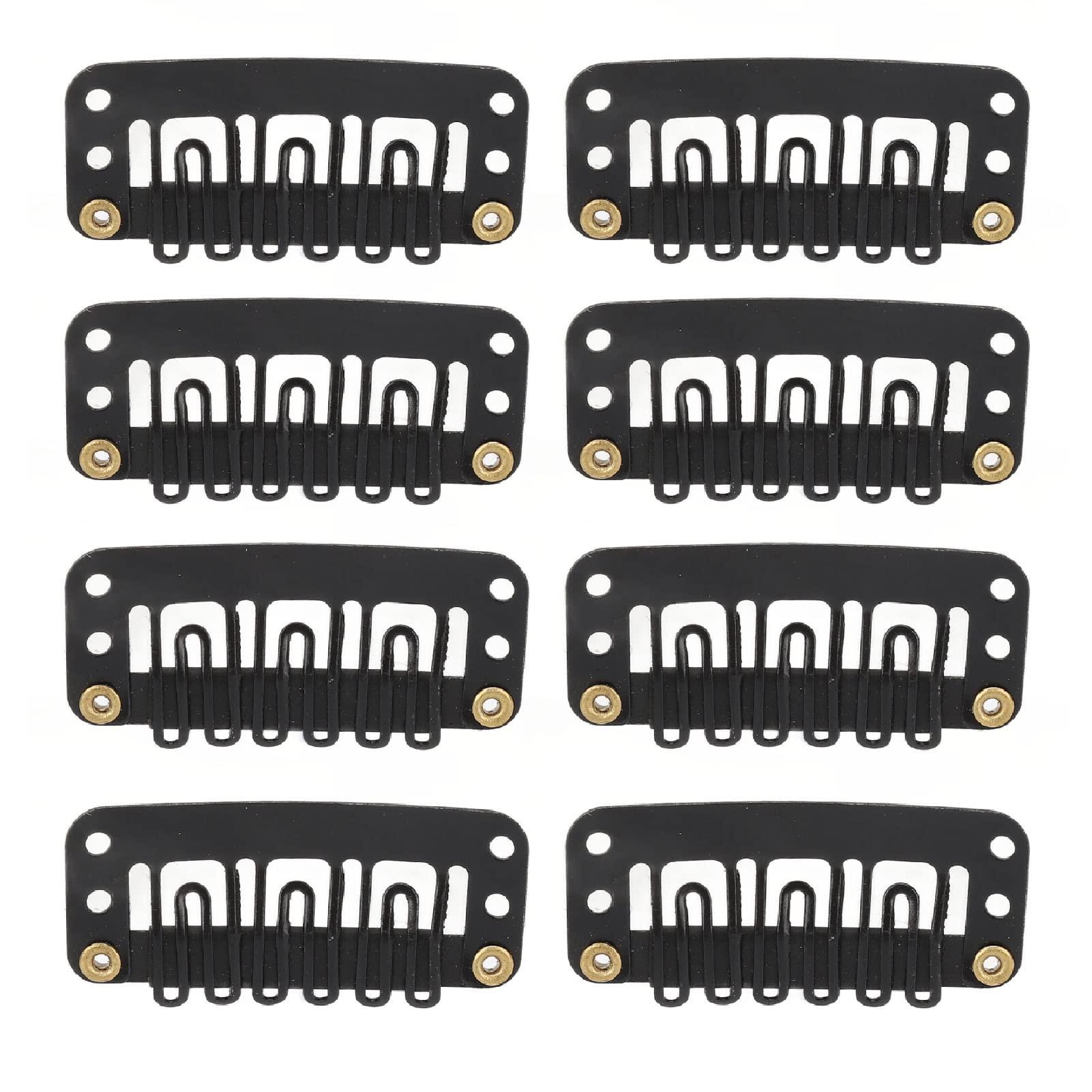 NSXAYIWE Hair Extension Clips, 100Pcs 6 Teeth U Shape Wig Clips, Stainless Steel Extension Hair Clips, Wig Clips Compatiable for Wigs, Hair Braiding