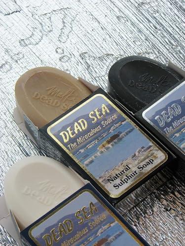 J. Malki Products Malki Dead Sea Products Natural Sulfur Soap | Natural Face & Body Sulfur Soap Bar | Soothe Acne and Dry Skin Naturally