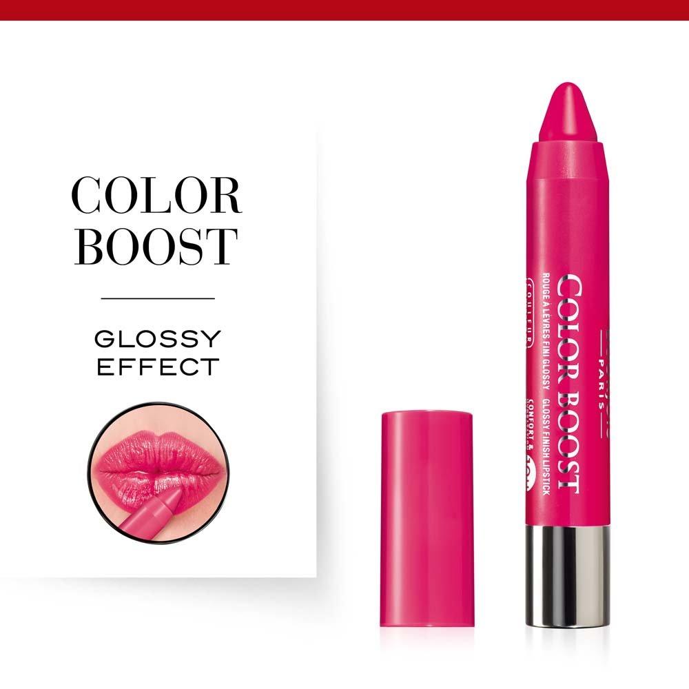 Bourjois Bourjois Color Boost Lip Stick Crayon SPF 15 Waterproof for Women, # 02 Fuchsia Libre, 0.1 Ounce
