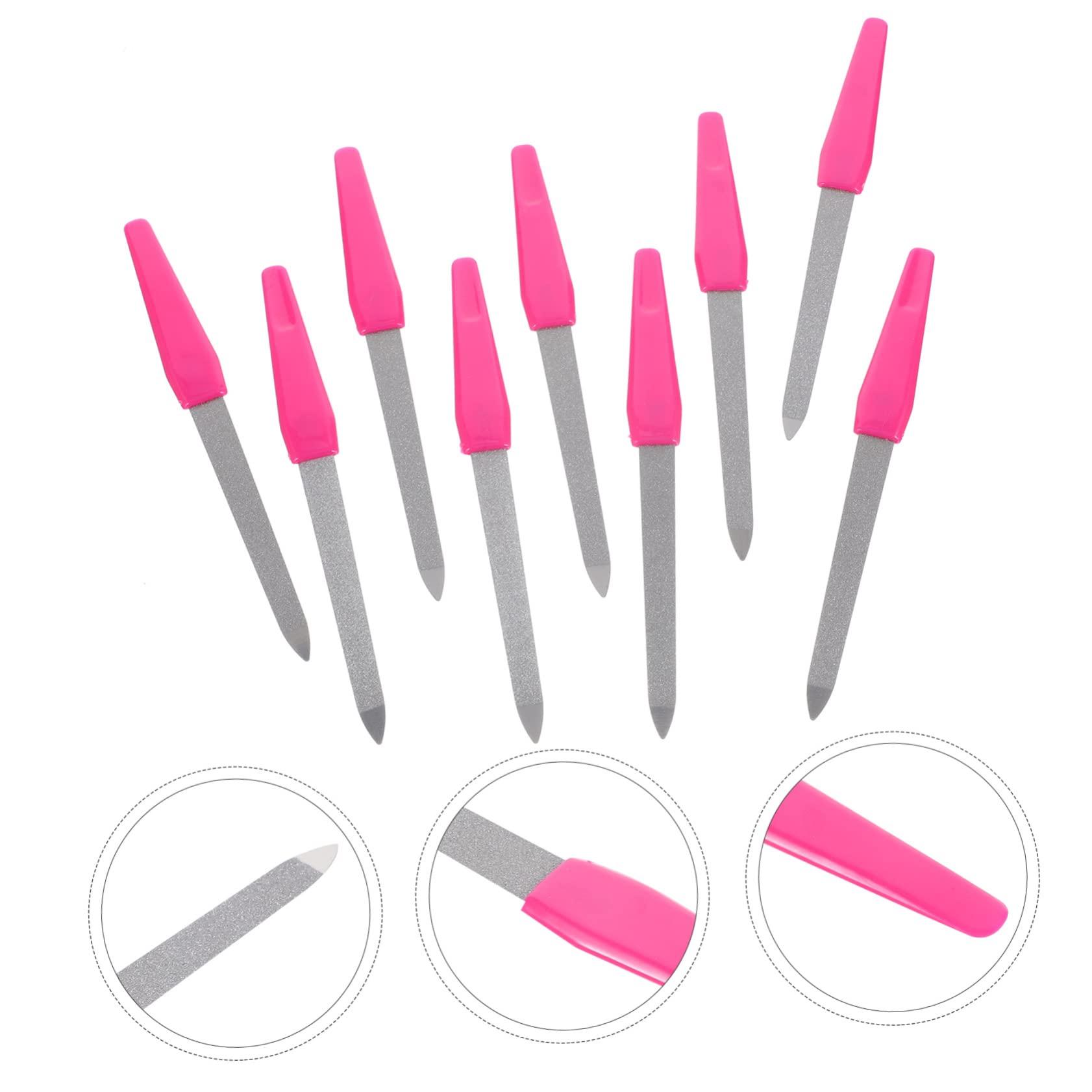 WOONEKY WOONEKY Nail File and Buffers Set 10pcs Boards for Nails Double-Sided Fingernail Files for Acrylic Nails Metal Nail Files for Natural Nails Nail File Kit Rose