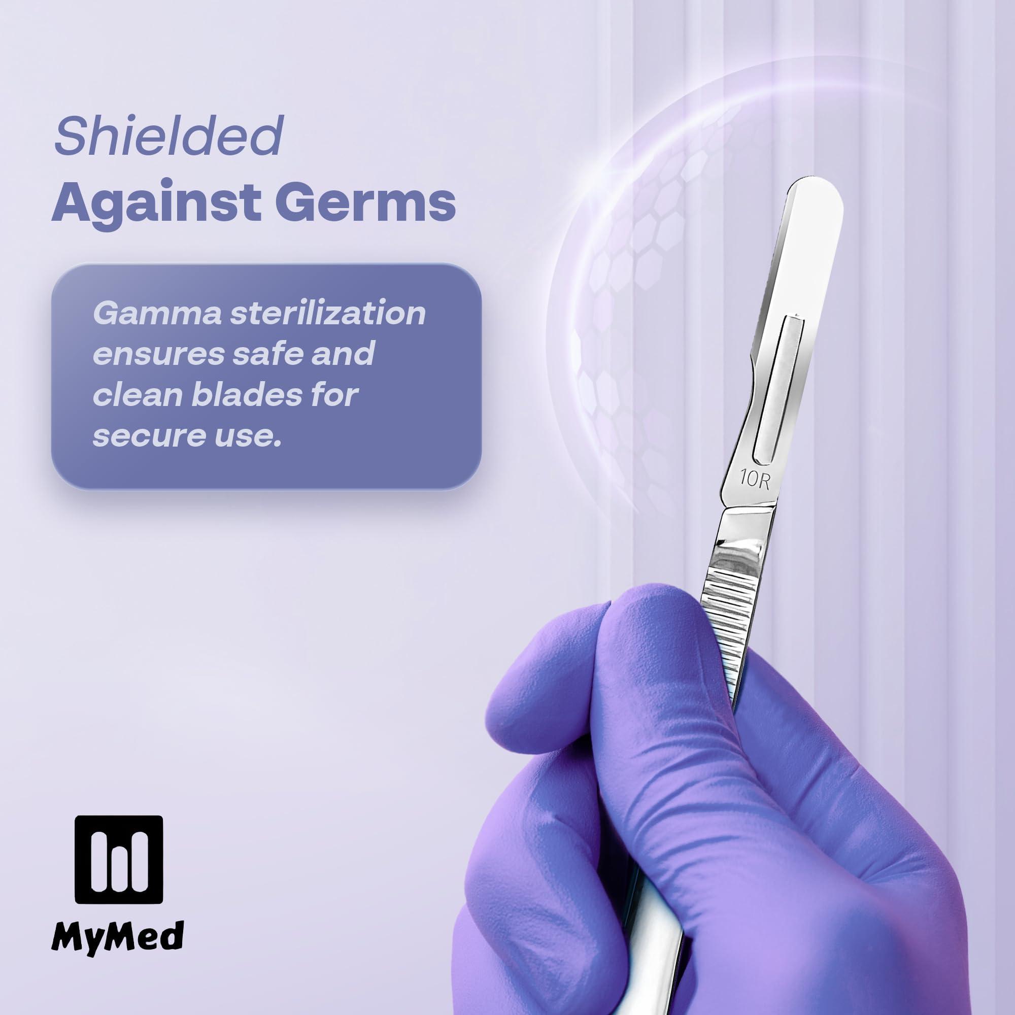 MyMed Dermaplaning Oil & Stainless Steel 10R Blades Dermaplaning 10R Pack of 200 Dermaplaning Blades 10r,+ Dermaplane Oil for Smooth Razor Glide, with Squalene & Vitamin E, Face Oil for Dermaplaning Oil