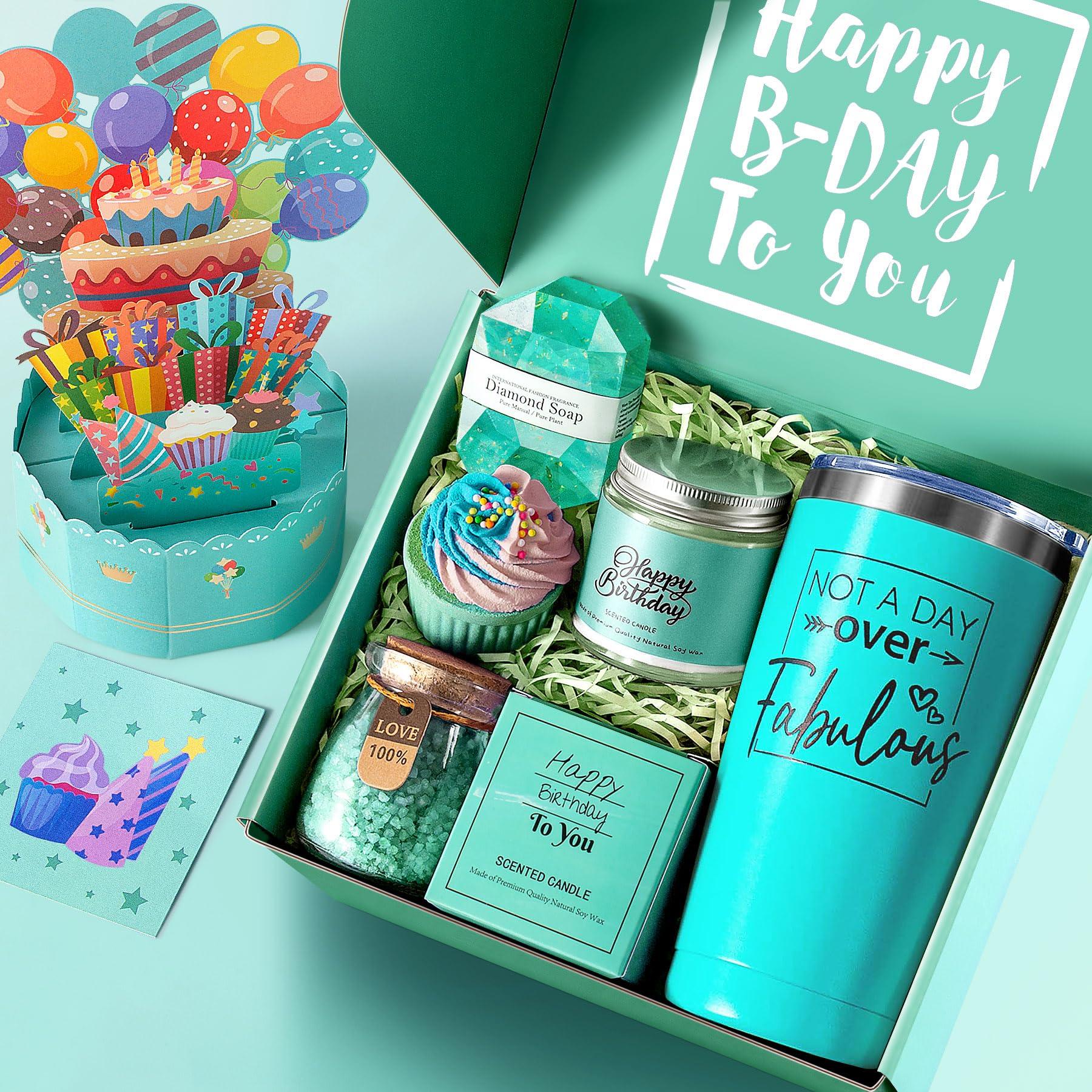 ODHEML ITABLETAS Birthday Gifts for Women, Happy Birthday Gift Basket Set for Her, Mom, Wife, Daughter, Sister, Girlfriend, Coworker, Unique Relaxing Spa Birthday Gift Idea for Women 30th, 40th, 50th, 60th