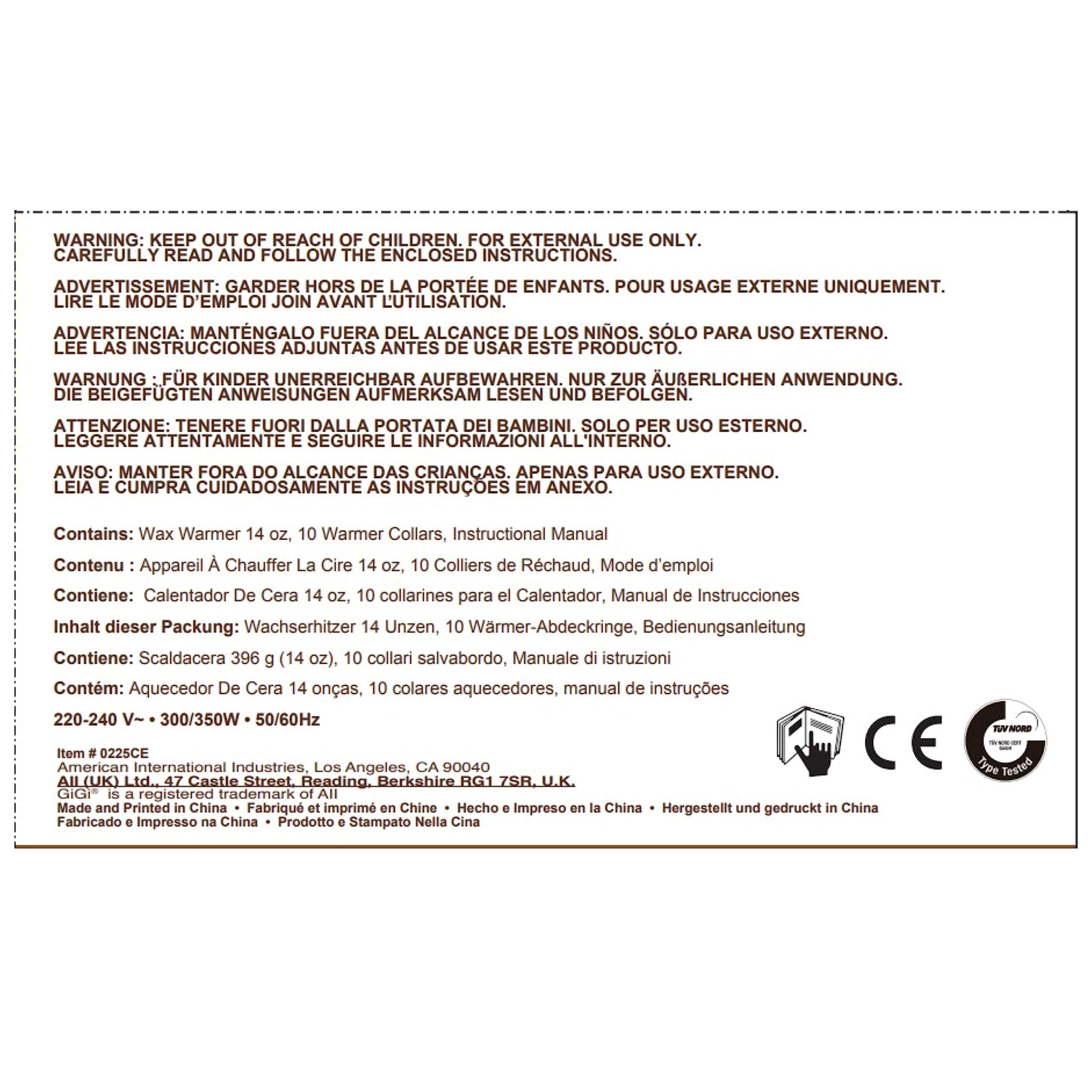 GiGi GiGi Multi-Purpose Hair Removal Wax Warmer Kit, 14 oz AND Satin Smooth Zinc Oxide Hair Removal Wax 14oz.