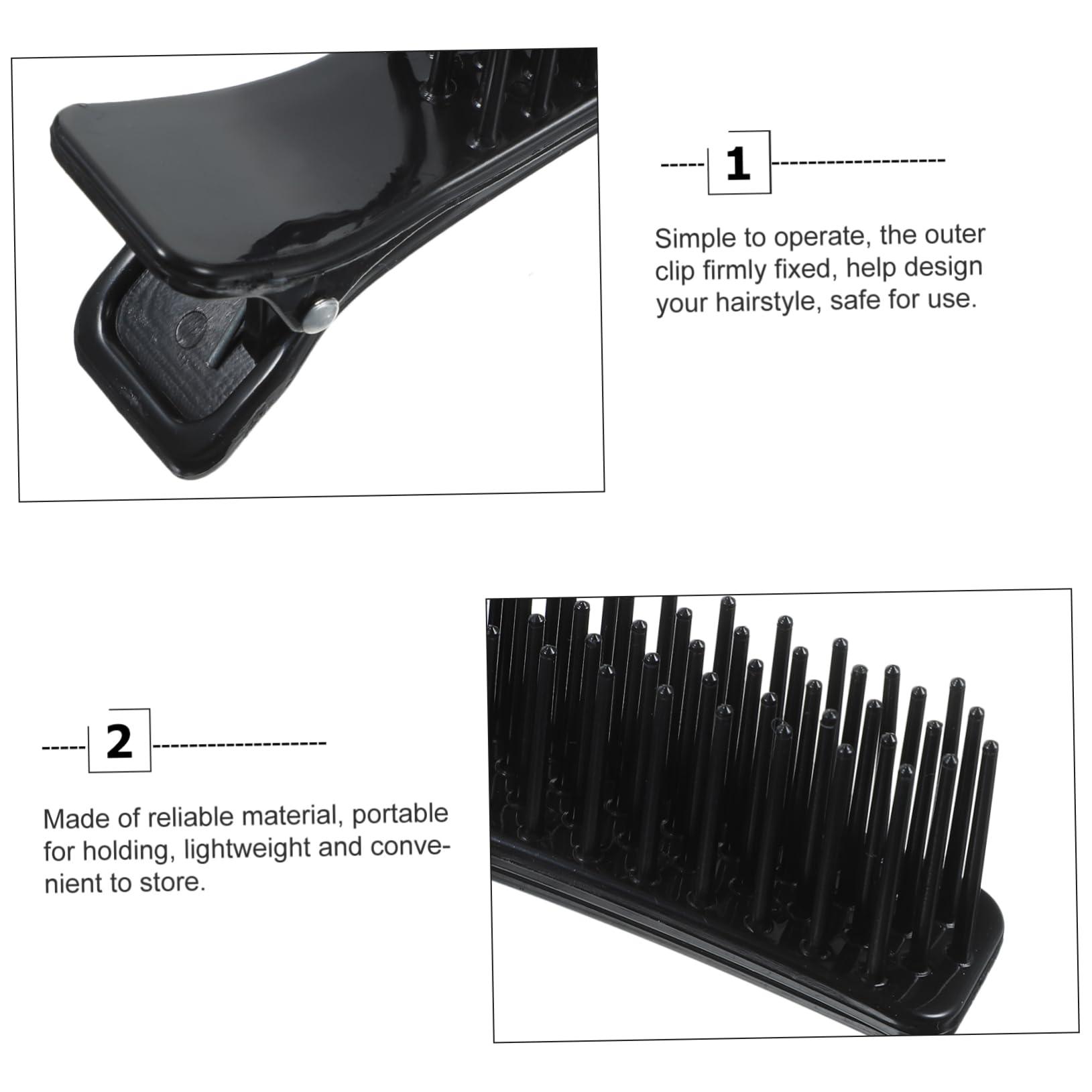 Angoily Angoily 12 Pcs Clips for Hair Salon Hair Styling Clips Hair Snap Clips Women Hair Stylist Clips Hair Straightener Comb Curler Hair Rollers Hair Clips for Styling Sectioning Plastic Black