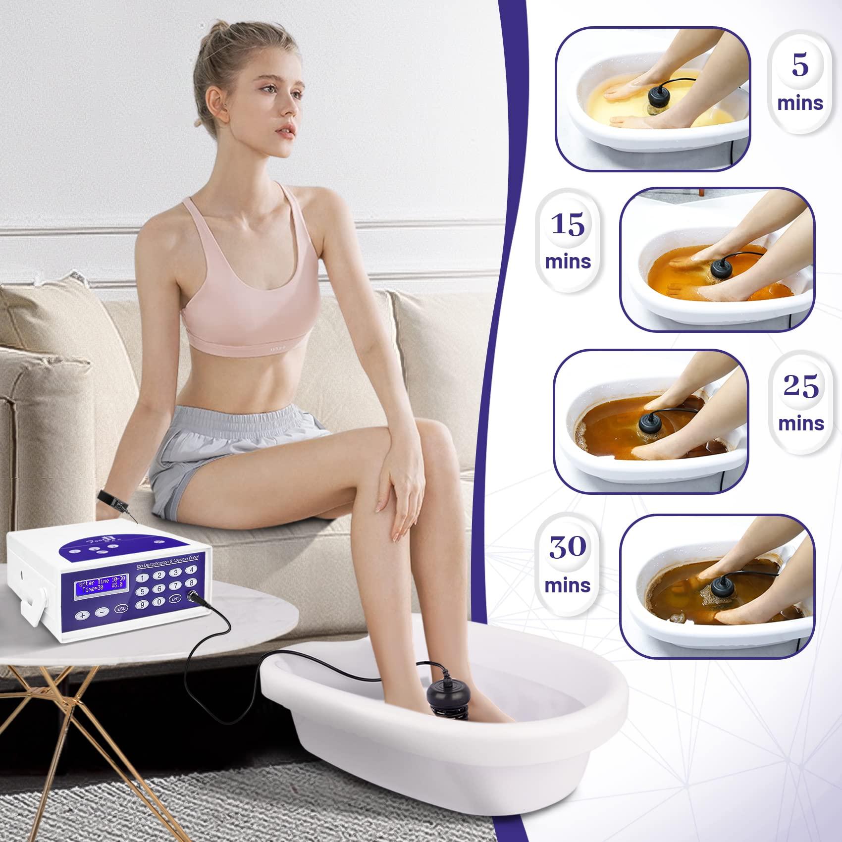 Lecaung Lecaung Ionic Foot Bath Detox Machine, Professional Ion Cleanse Ionic Detox Foot Bath Spa Machine with LED Display, Far Infrared Belt