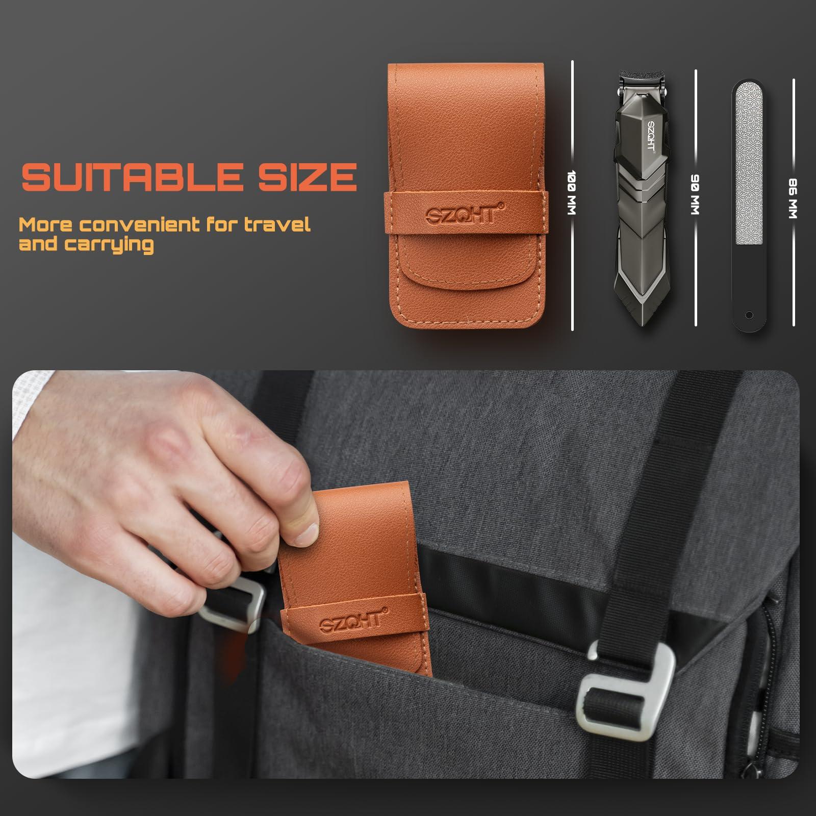 SZQHT Ultimate Mess-Free Nail Clippers with Catcher:&Ultra Wide Jaw Opening Nail Clippers Set Toenail Clippers for Thick Nails,Precise, Hygienic, and Durable Nail Care for Men and Women