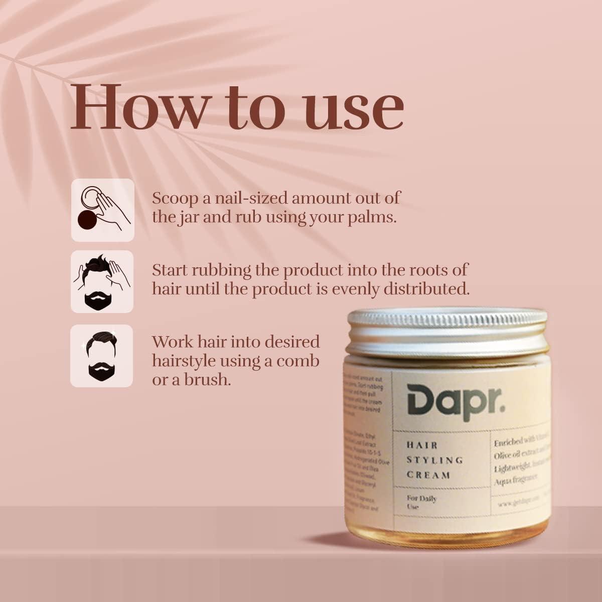 Generic Generic Dapr; Hair Styling Cream (100 grams) for Daily use | Enriched with Olive oil extract and Linseed oil |, Beige