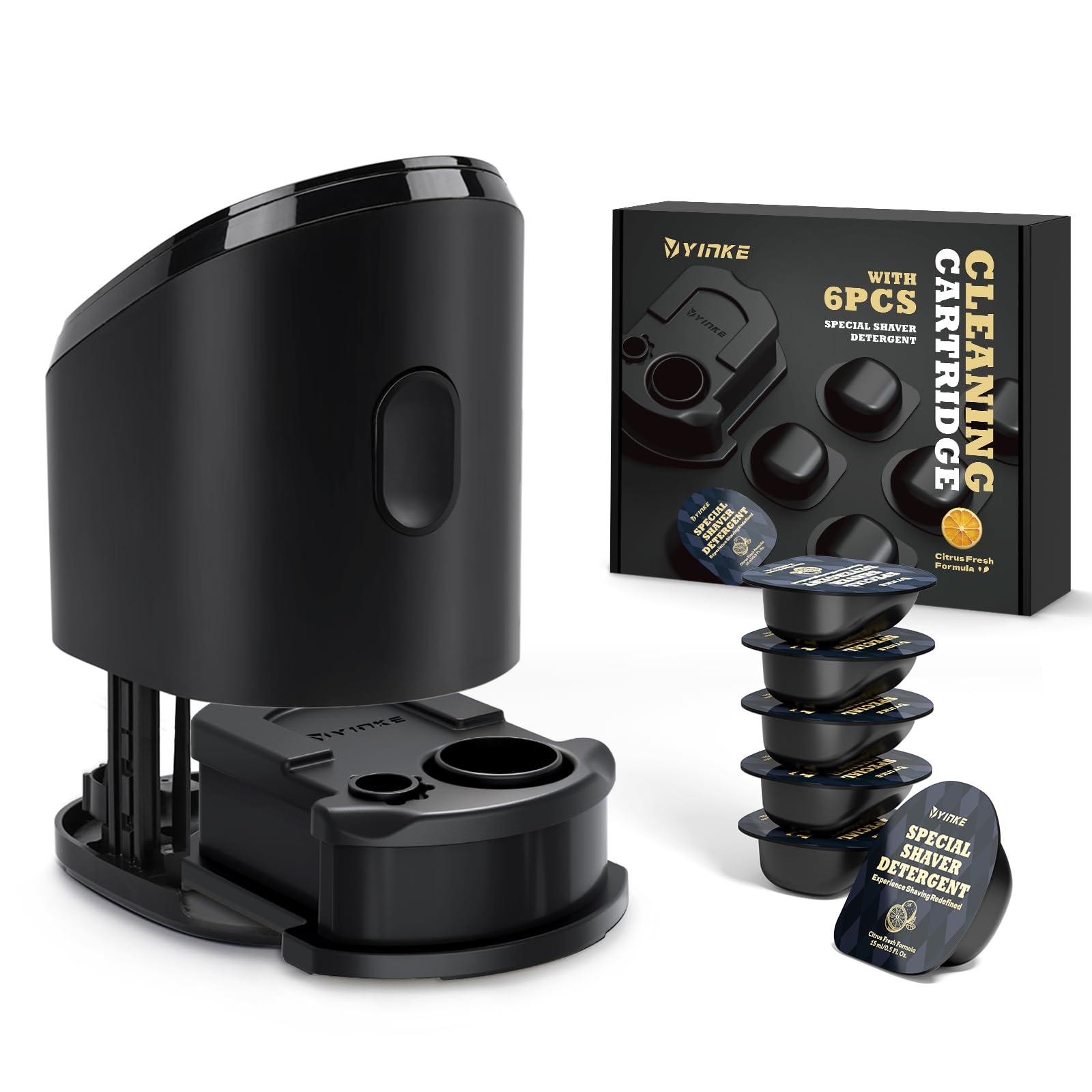 Yinke Yinke Reusable Cleaning Cartridge with 6 Pack Refill Cleaning Concentrate Capsules for Braun Clean & Renew CCR, Replacement Shaver Cleaner Solution for Clean&Charge Cleaning System, (6+1 Set)