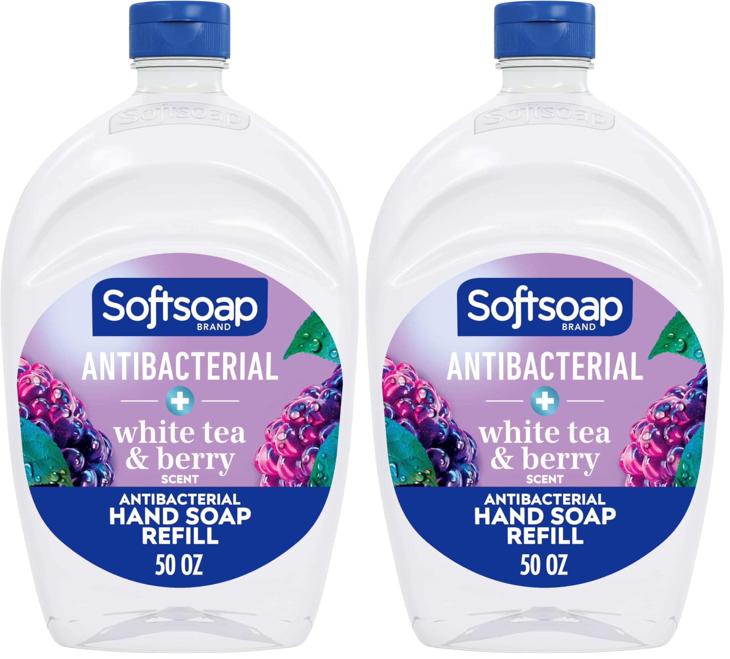 Softsoap Softsoap Antibacterial Liquid Hand Soap Refill, White Tea & Berry Scented Hand Soap, 50 Ounce (Pack of 2)