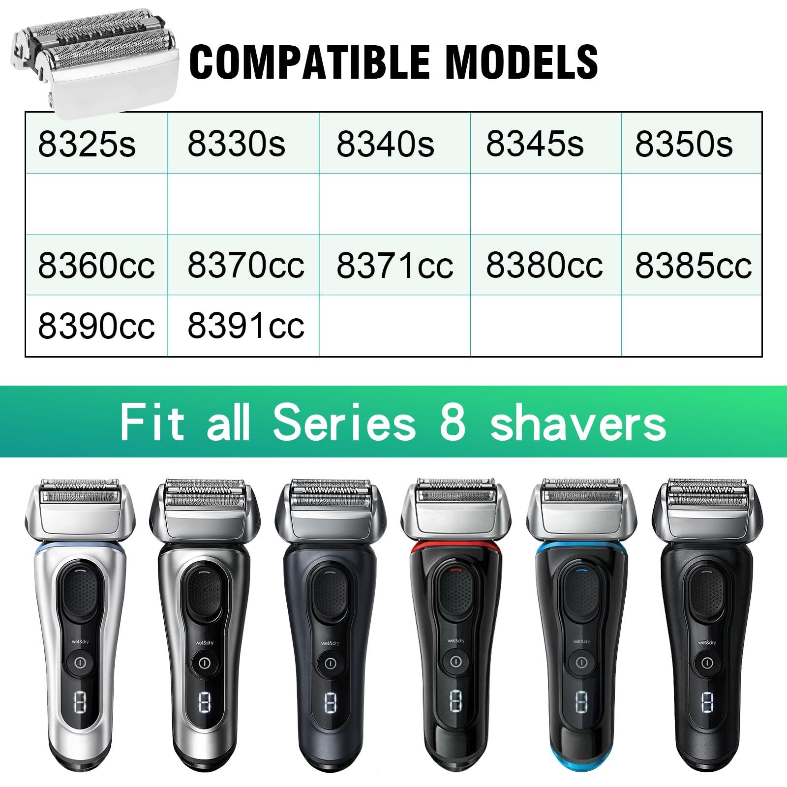 DODAER Series 8 83M Electric Shaver Head Replacement,Compatible with Braun S8 Replacement Head Electric Razor Blades Model 8370cc,8340s,8350s,8467,2 Pack