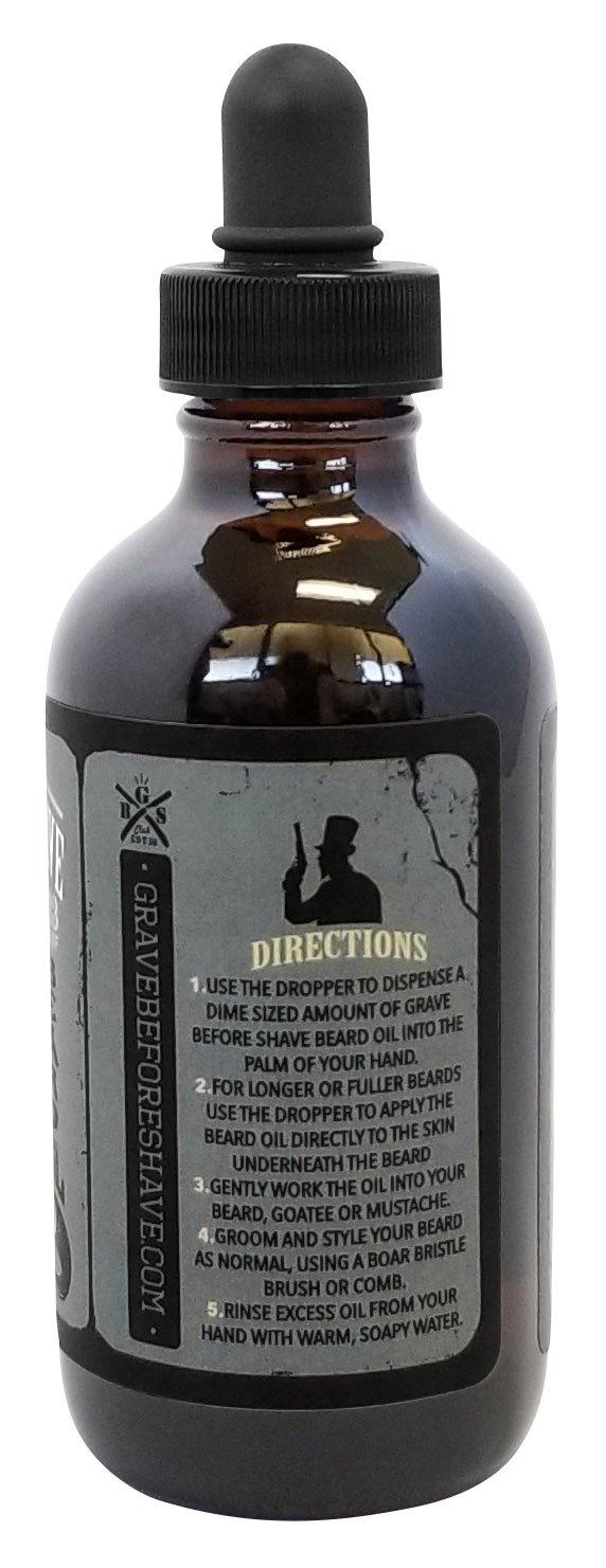 GRAVE BEFORE SHAVE Grave Before Shave Gentlemen\'s Blend Beard Oil (Bourbon/Sandal Wood Scent) 4 oz. BIG BOTTLE
