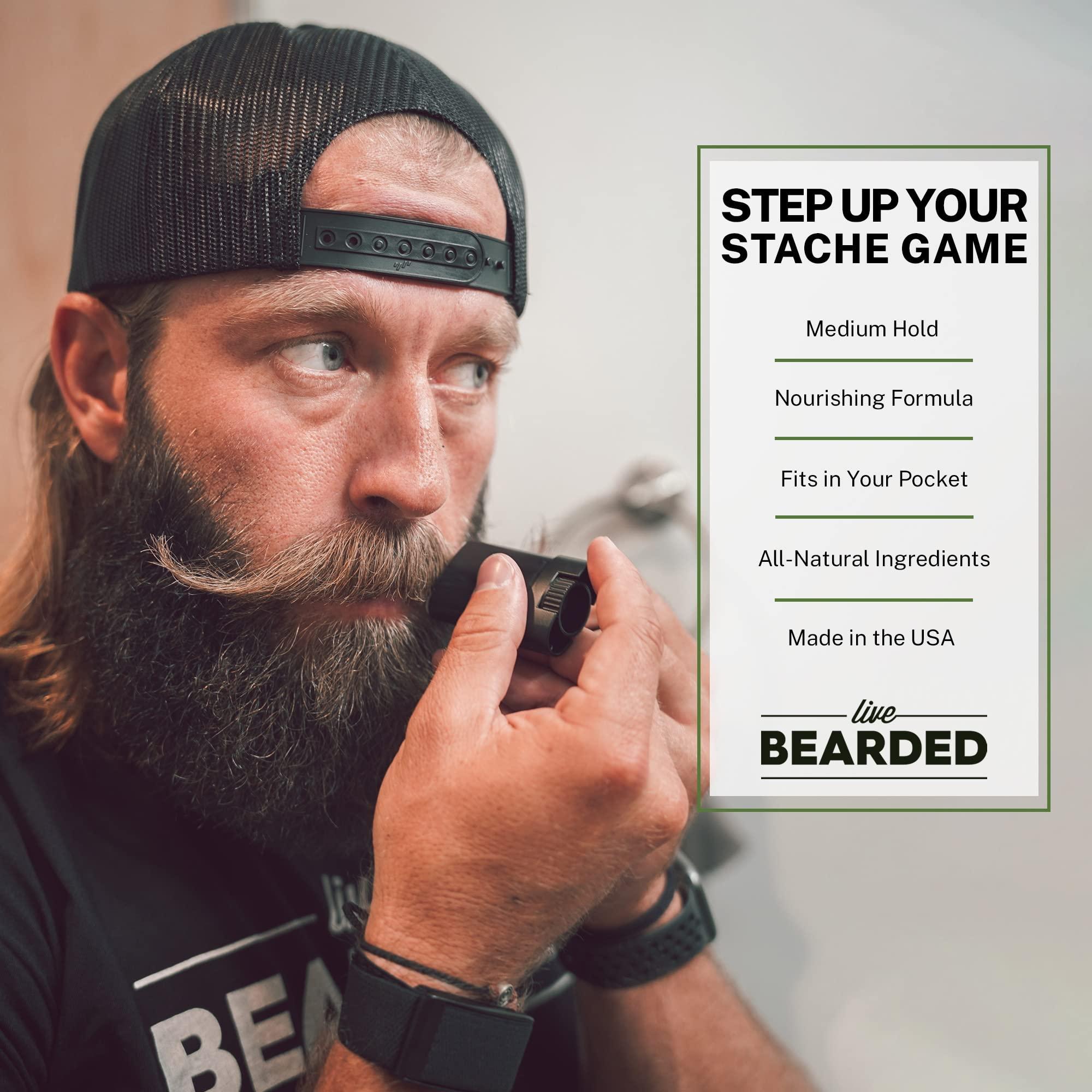 Live Bearded Live Bearded Mustache Wax Stick, 0.35 oz - Made in the USA with All-Natural Ingredients - Medium Hold Stache and Beard Styling for Men | Canyon Scent - Juniper, Cypress, Fir Needle