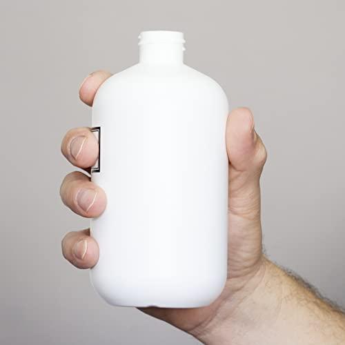 Artanis Home Artanis Home Silkscreened Empty Shower Bottle Set for Shampoo, Conditioner, and Body Wash, Squat 16 oz 3-Pack, White