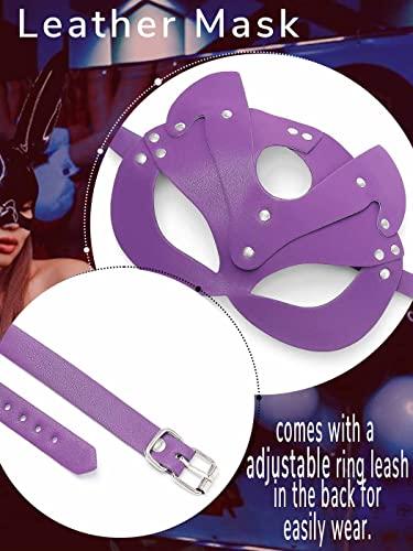 20230103PGMJ Blindfold Leather Mask Black Sexy Masquerade Masks Elastic Band Eye Cover Cosplay Party Costume Accessory for Women and Men (A)