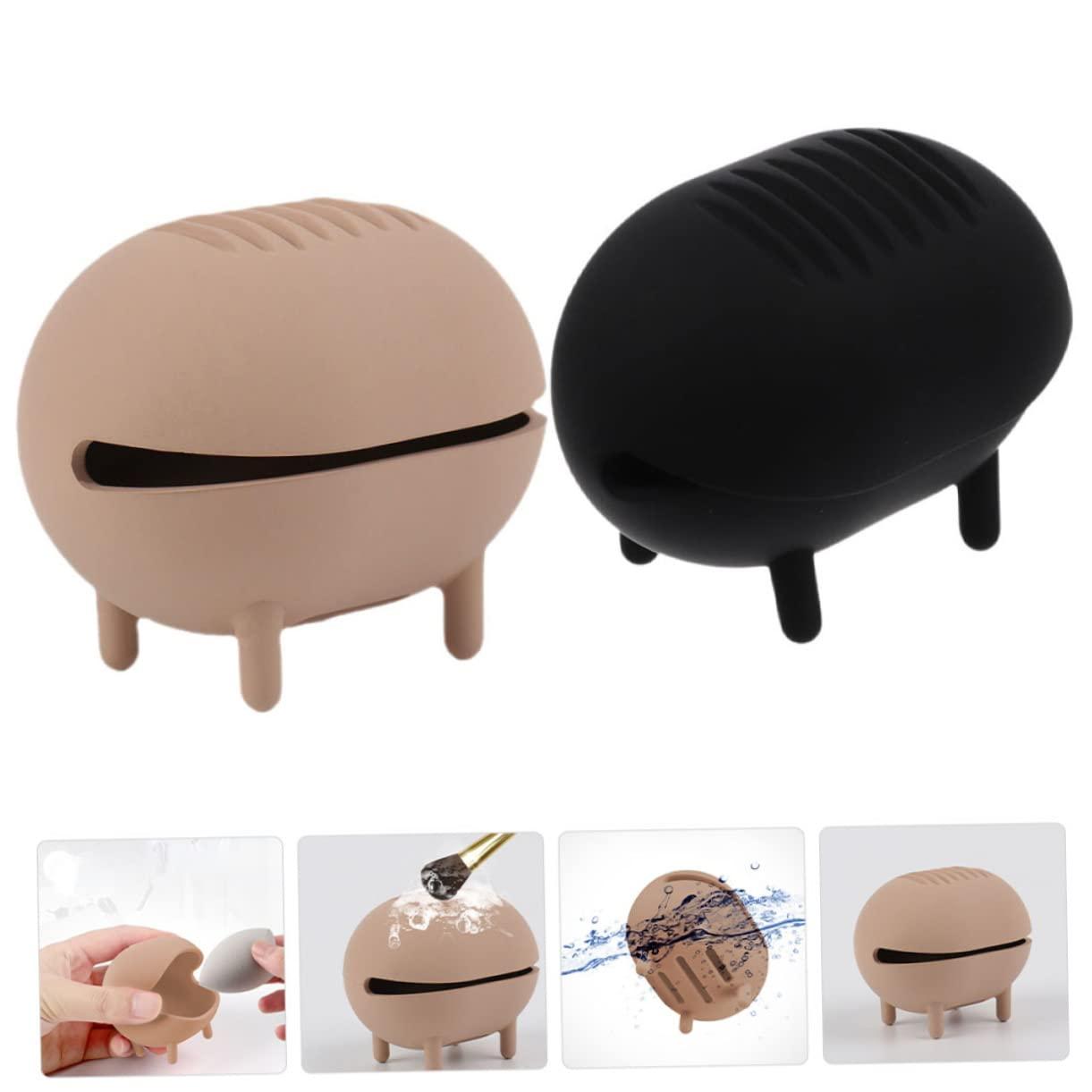 minkissy minkissy 2pcs Reusable Silicone Makeup Sponge Case Hole Design for Powder Makeup Puff Holders