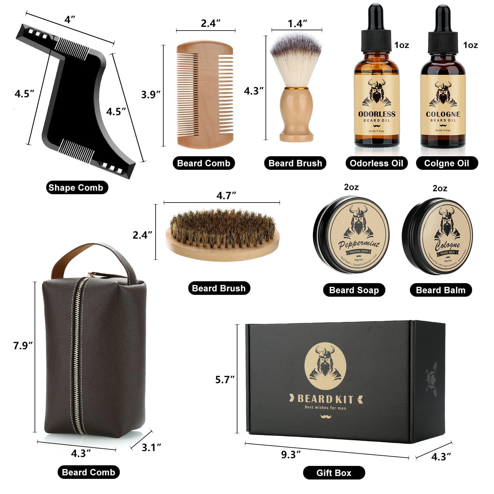 EXREIZST Beard Care Kit Gifts for Men, 9 Pcs Beard Grooming Kit, Beard Club Kit is a Unique Men\'s Gifts for Men Dad Husband Boyfriend, Father\'s Day Anniversary Birthday Christmas Gifts Ideas for Dad Him Boss