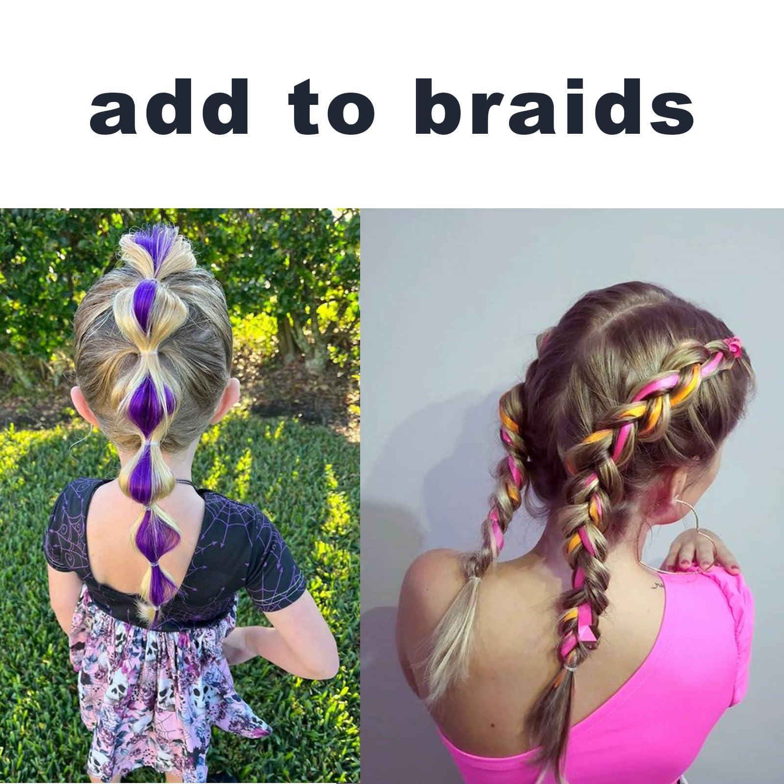 NOTICEME Clip In Hot Pink Hair Extensions for Women Girls Kids, Colored Hair Extensions, 10pcs, 22in, Synthetic Fibre