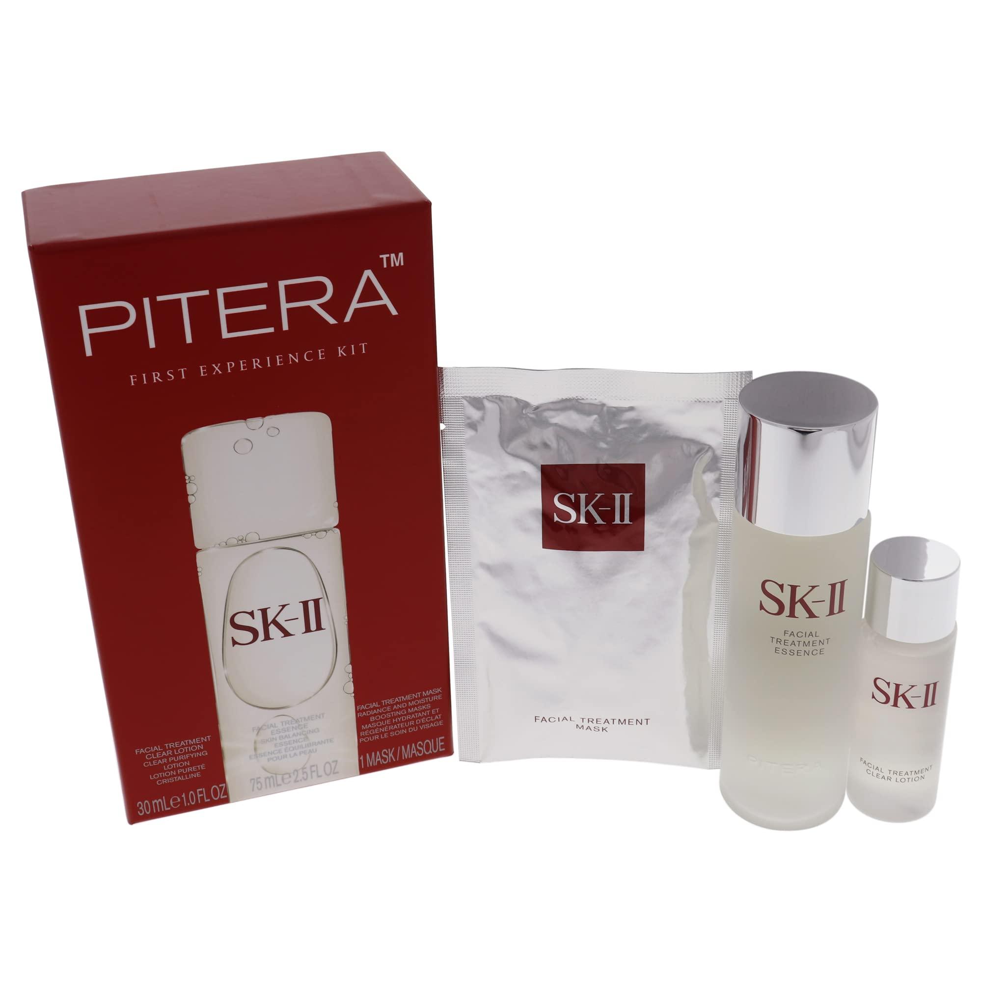 SK-II SK-II Pitera First Experience for Unisex 3 Piece Kit (2.5 Ounce Facial Treatment Essence + 1 Ounce Facial Treatment Clear Lotion + 1 Count Facial Treatment Mask)