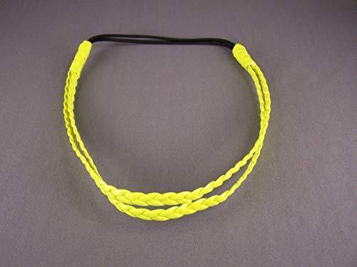 Wholesale Fashion HeadBand Yellow Thin Skinny Braid Double Headband Faux Leather Braided Stretch Elastic Headbands For Women