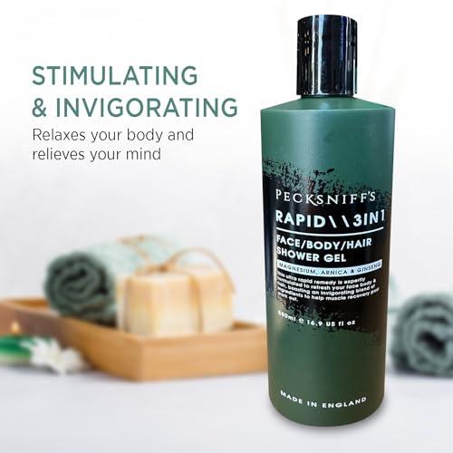 Pecksniff's Pecksniff's Rapid Magnesium 3-in-1 Arnica & Ginseng Shower Gel | 500ml /16.9 Fl Oz