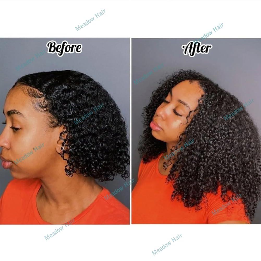 Meadow hair Afro Kinky Curly Micro Link Human Hair Extensions Brazilian Virgin Micro Links Hair Extensions 100 Strand Micro Loop Real Human Hair Extensions For Black Women 80G 16Inch