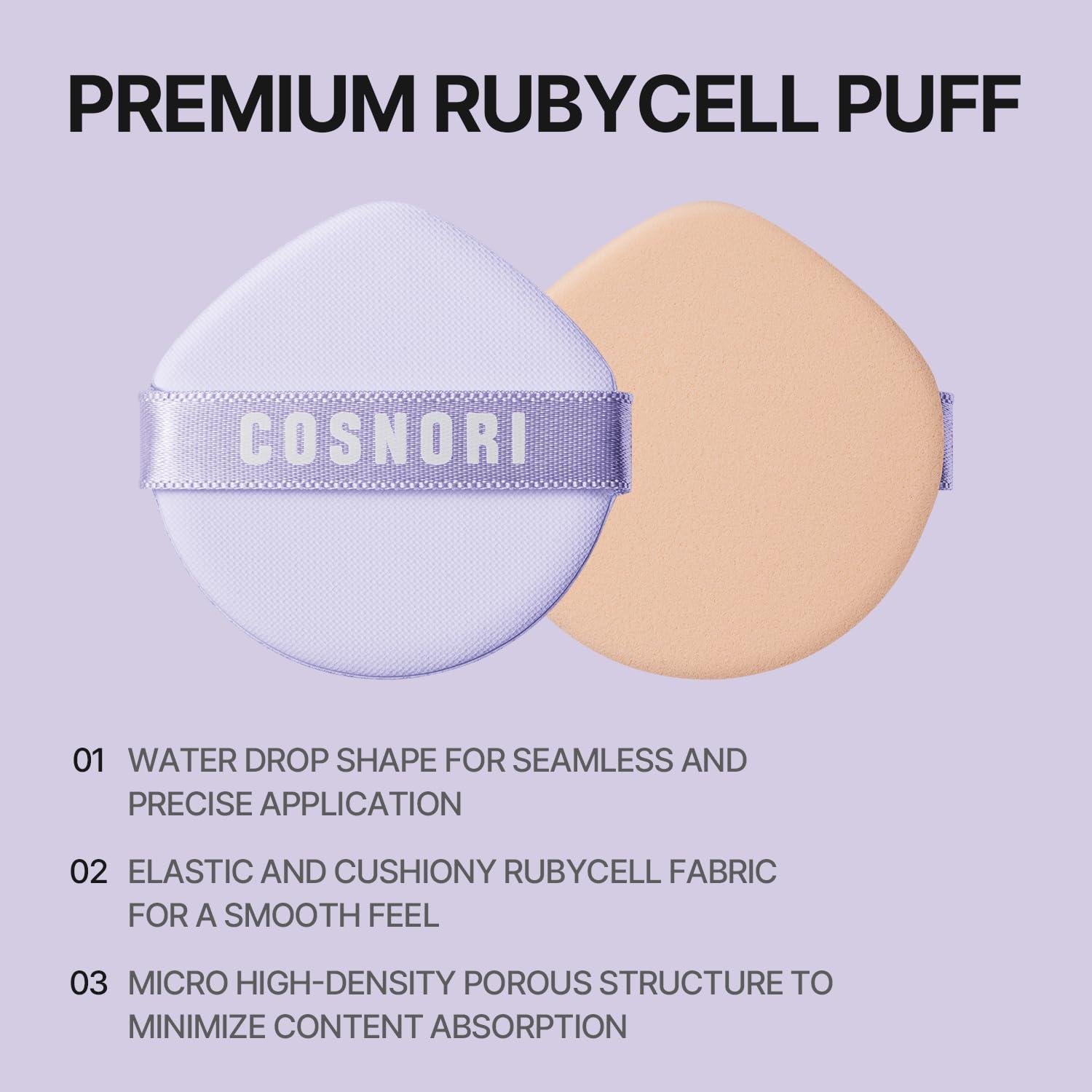 COSNORI COSNORI Panthenol Barrier Cushion Foundation -Lightweight Formula to Cover Pores & Blemishes Moisture Dewy Glowing Finish Long Wearing Formula, 0.41 fl.oz. (01 Ivory)