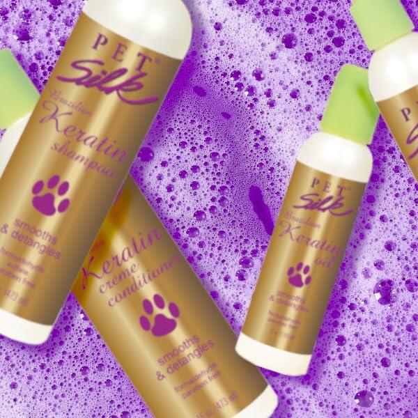 PET SILK Pet Silk Brazilian Keratin Shampoo 1 GAL for Pets, Ideal for Shedding, Replenishes, Protects, Moisturizes and Hydrates Your Pet's Coat, Restores Softness and Shine, Infused with Keratin and Silk!
