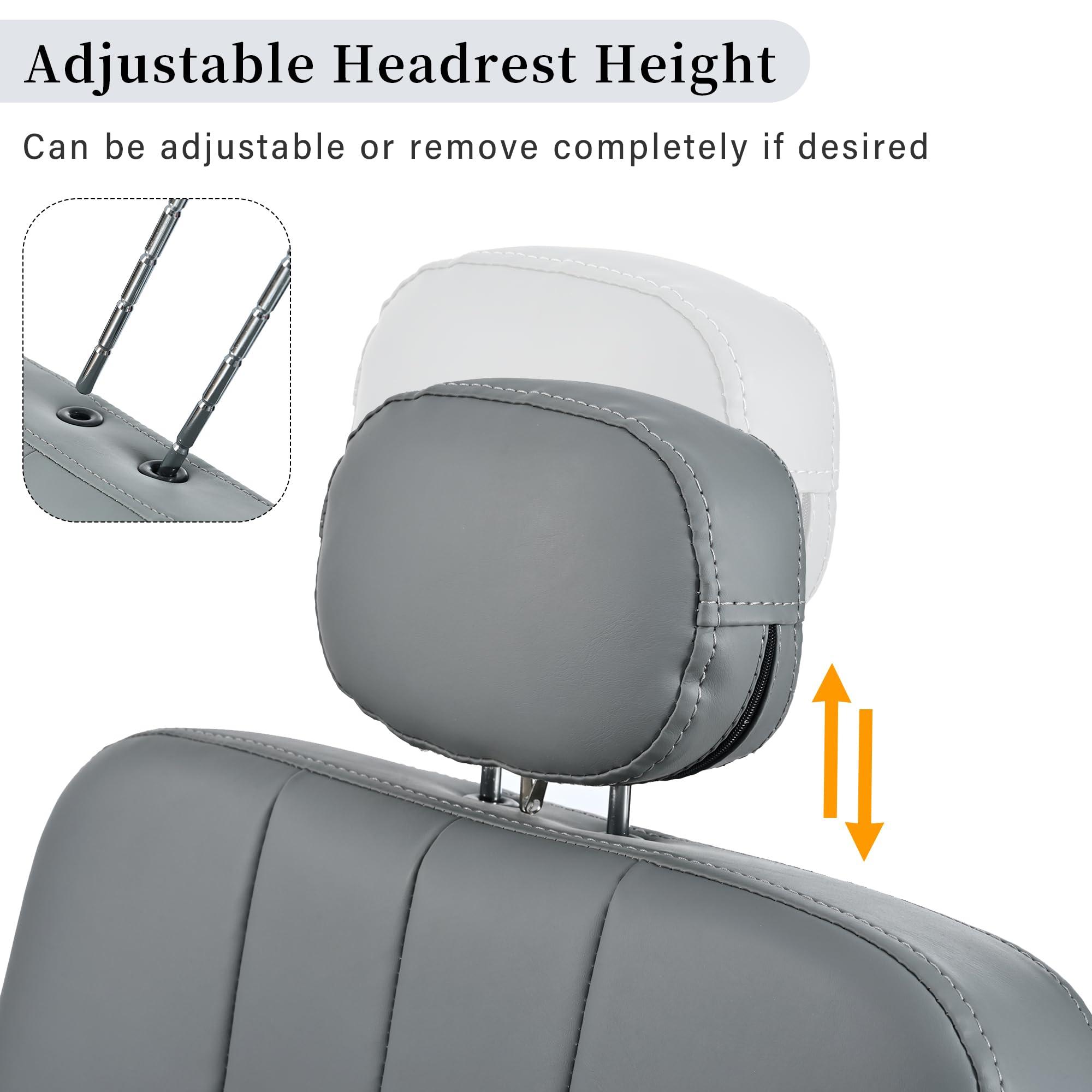 Zeewoo Reclining Barber Chair, with Heavy Duty Hydraulic Pump, Adjustable Backrest and Headrest, 360 Rotation, for Hair Stylist Tattoo Chair Shampoo Beauty Salon Equipment, Max Load Weight 400 Lbs, Gray