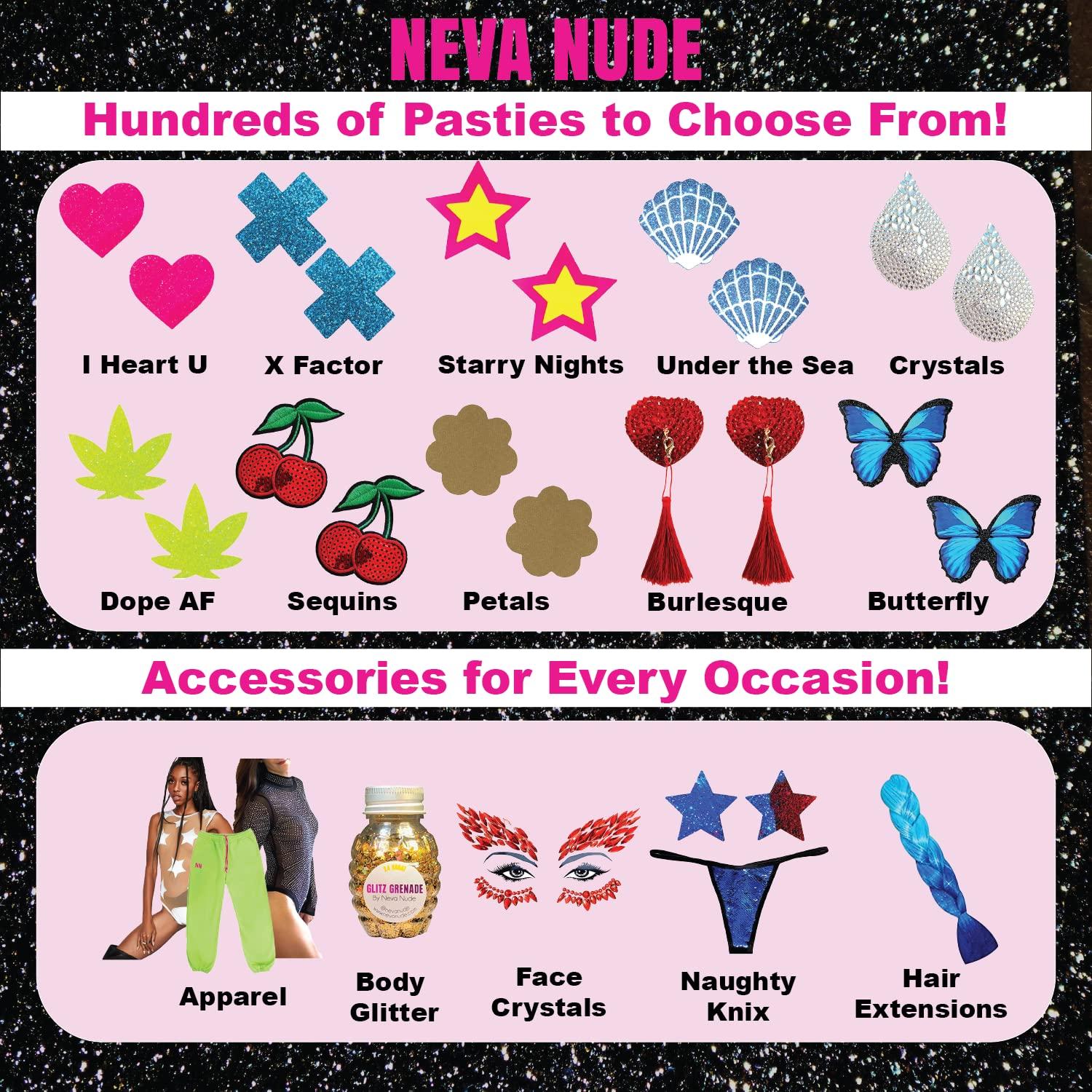 Neva Nude Neva Nude Night Hawk Jewel Face Crystal Sticker - Gems for Carnivals, Halloween, Festivals, Raves, & Parties | Medical Grade Adhesive, Waterproof, & Sweatproof | Made in USA
