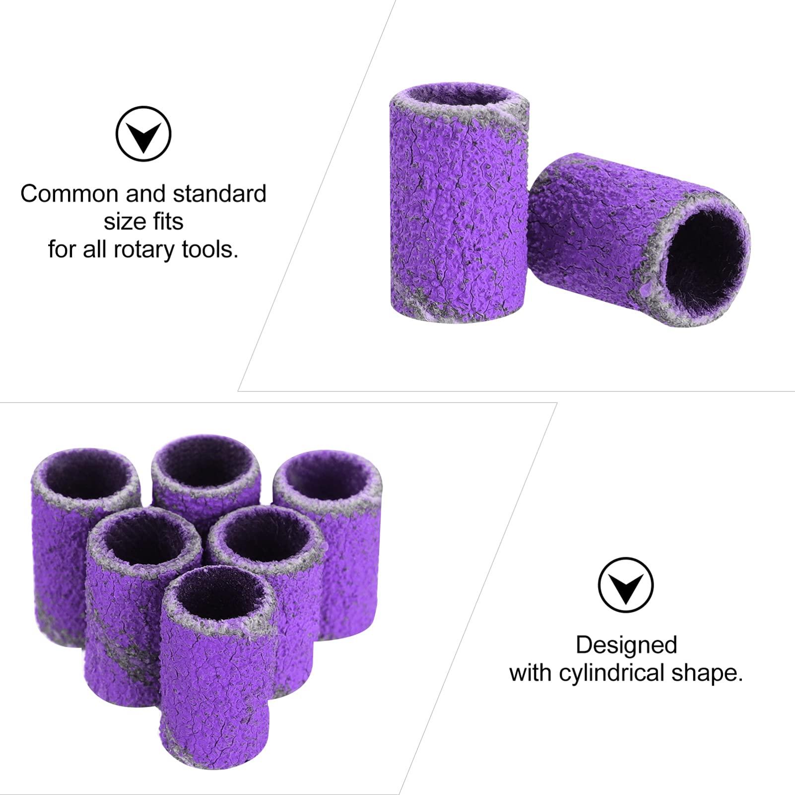 HEALLILY 100pcs Manicure Circle Sandpaper Cloth Purple Manicure Tools