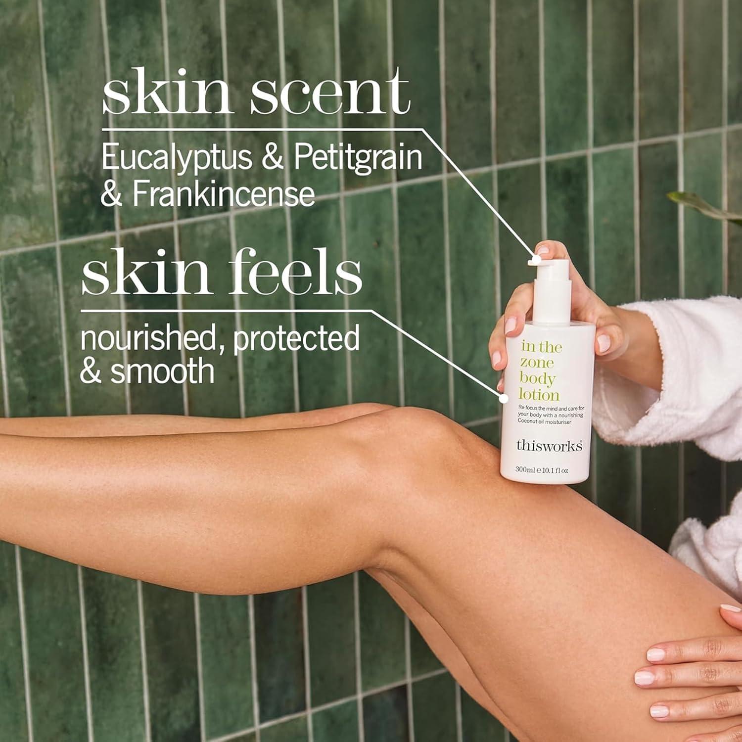 Marriott This Works In The Zone Shower Gel | Refreshing Body Wash with Eucalyptus & Frankincense | Cleanses, Soothes, and Revitalizes Skin | Aromatherapeutic Formula, 10.1 oz / 300ml