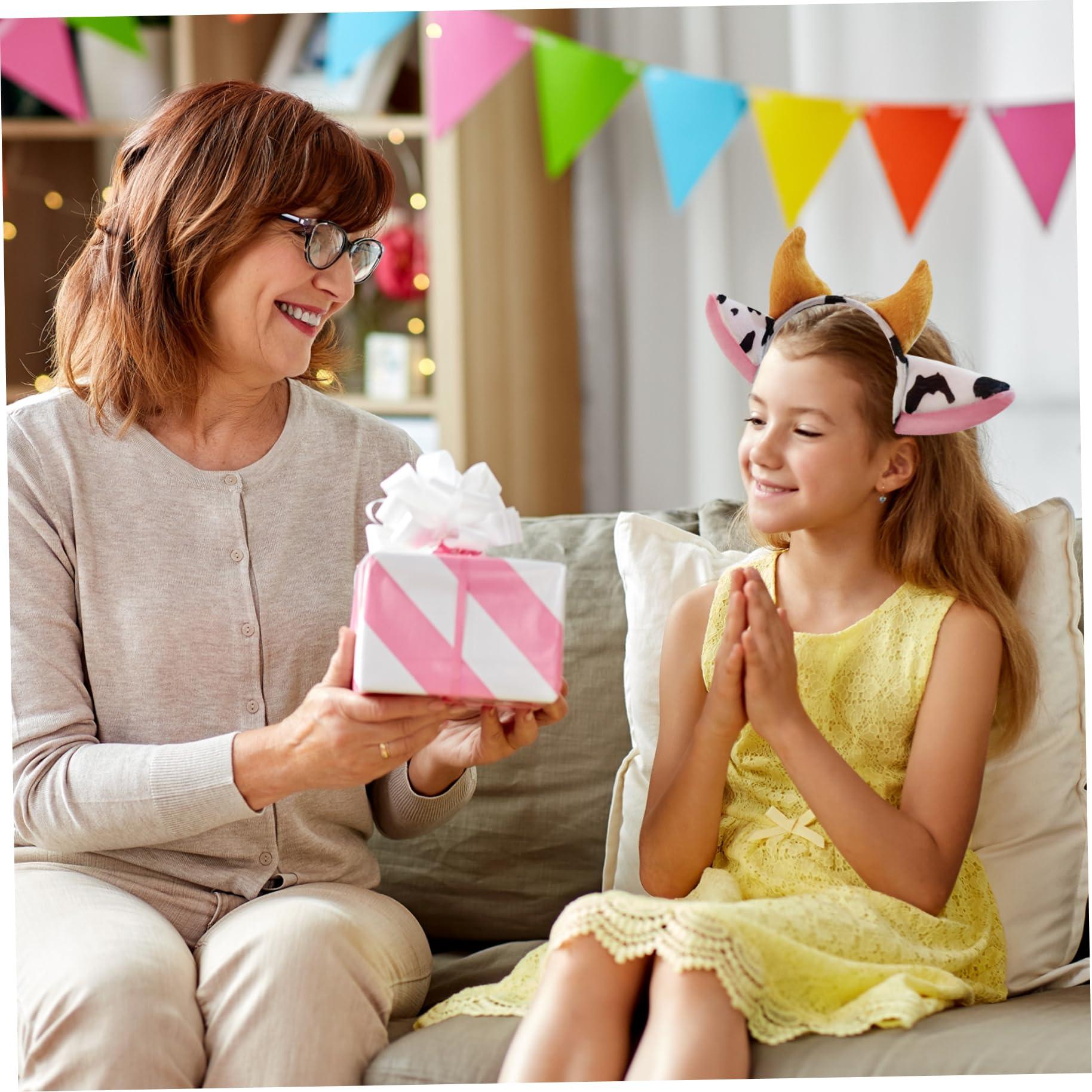 Kalastussaari Kalastussaari Cow Headband 4PCS Soft Plush Cosplay Cow Ear Headband Cute Cow Ears and Horn Hair Hoop Cosplay Costume Accessories for Girls Women Party Fancy Dress Cow Ears Cosplay