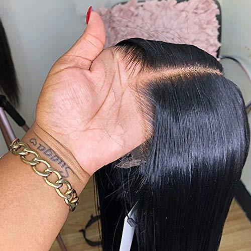 QUINLUX WIGS HD Transparent Lace Wigs Preplucked 360 Lace Frontal Wig Invisible Lace Front Wigs Straight 360 Glueless Lace Front Human Hair Wigs for Women 150% Density Brazilian Remy Hair 14 Inch