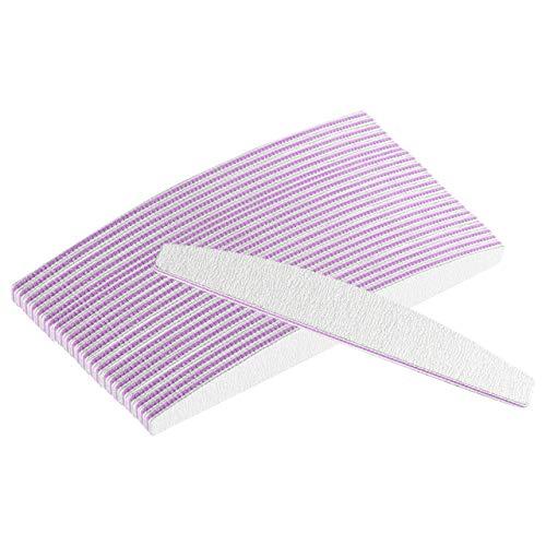Beautyflier Beautyflier Pack of 24 Double Sided Nail Files 100/180 Grit Emery Board White Manicure Pedicure Tool Nail Buffering Files
