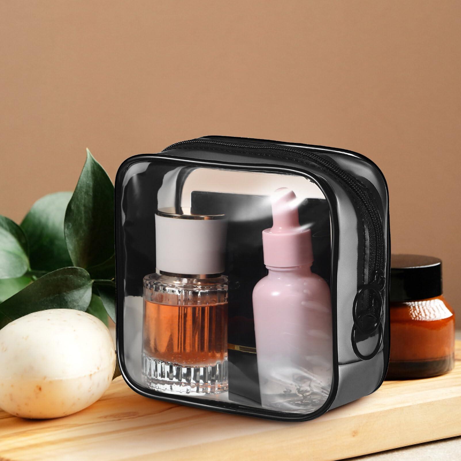 Baluue Baluue Clear Makeup Bags with Zipper, 5\" Travel Cosmetic Bag TSA Approved Square Cosmetic Bag, Clear Makeup Bags Waterproof Pouches Portable Storage Bags for Make Up Toiletry