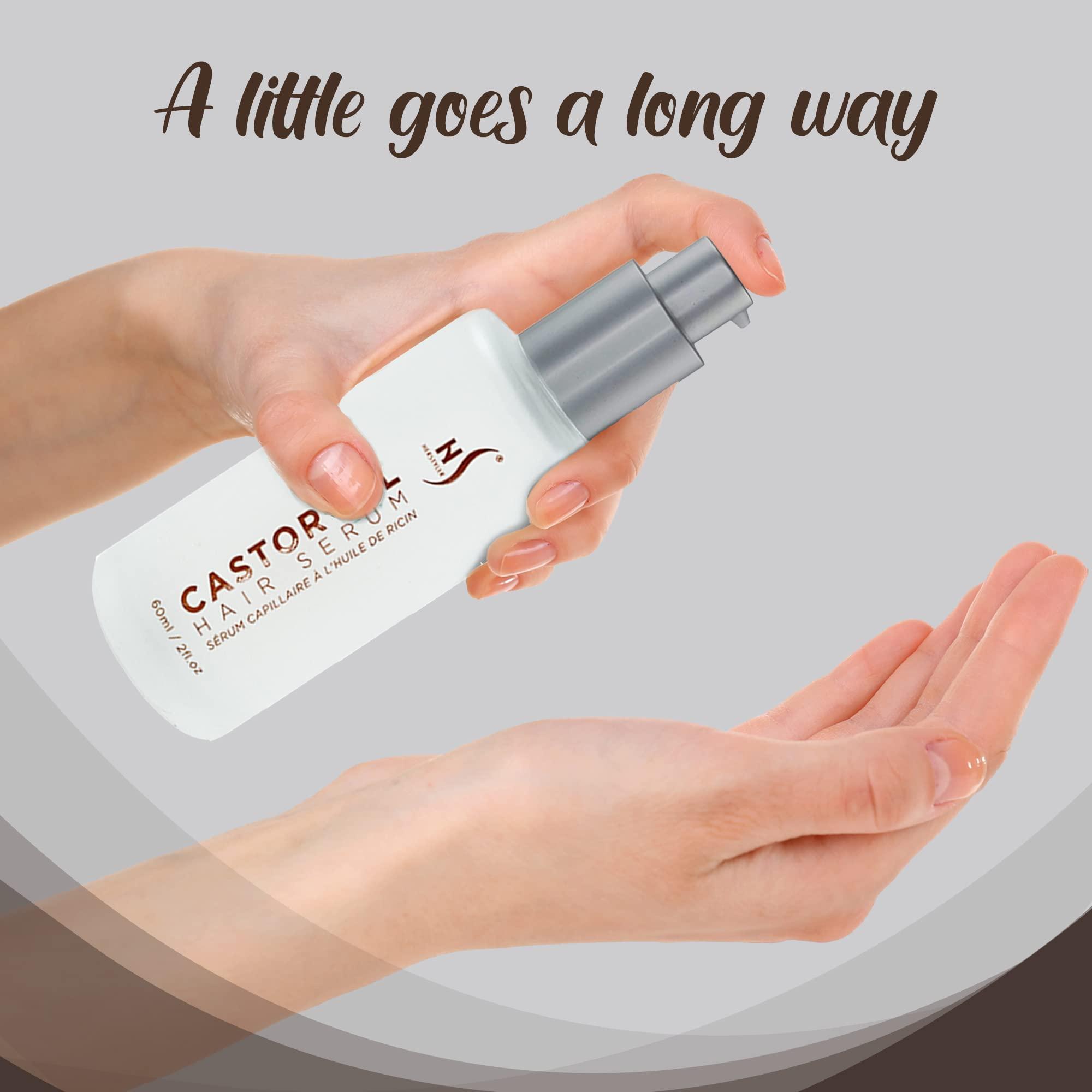 HerStyler HerStyler Castor Oil Hair Serum for Hair Growth - Hair Shine Serum with Vitamin E - Hair Growth Serum - Hair Serum Heat Protectant - Vitamin E Hair Serum for Silky Hair