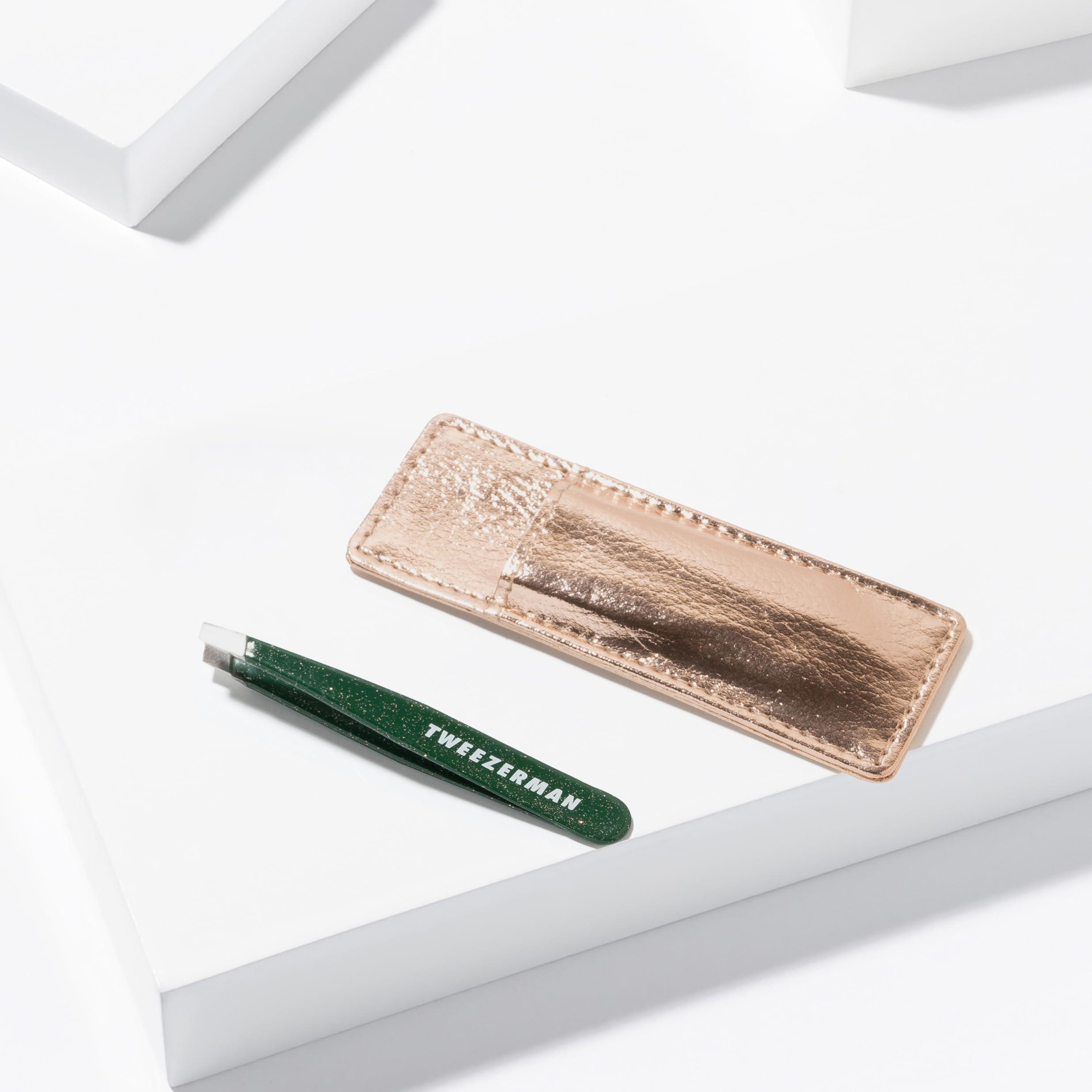 Tweezerman Tweezerman Enchanted Garden Mini Slant Tweezer with Case - Eyebrow Tweezers for Women and Men