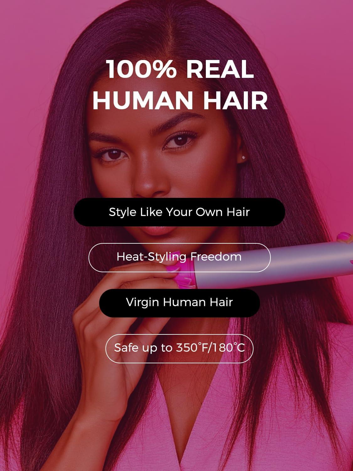 Lashey Lashey Invisi Edge Clip in Hair Extensions, 7pcs 110g 18 Inch Natural Black Seamless Clip in Hair Extensions Human Hair Kinky Straight Real Remy Human Hair