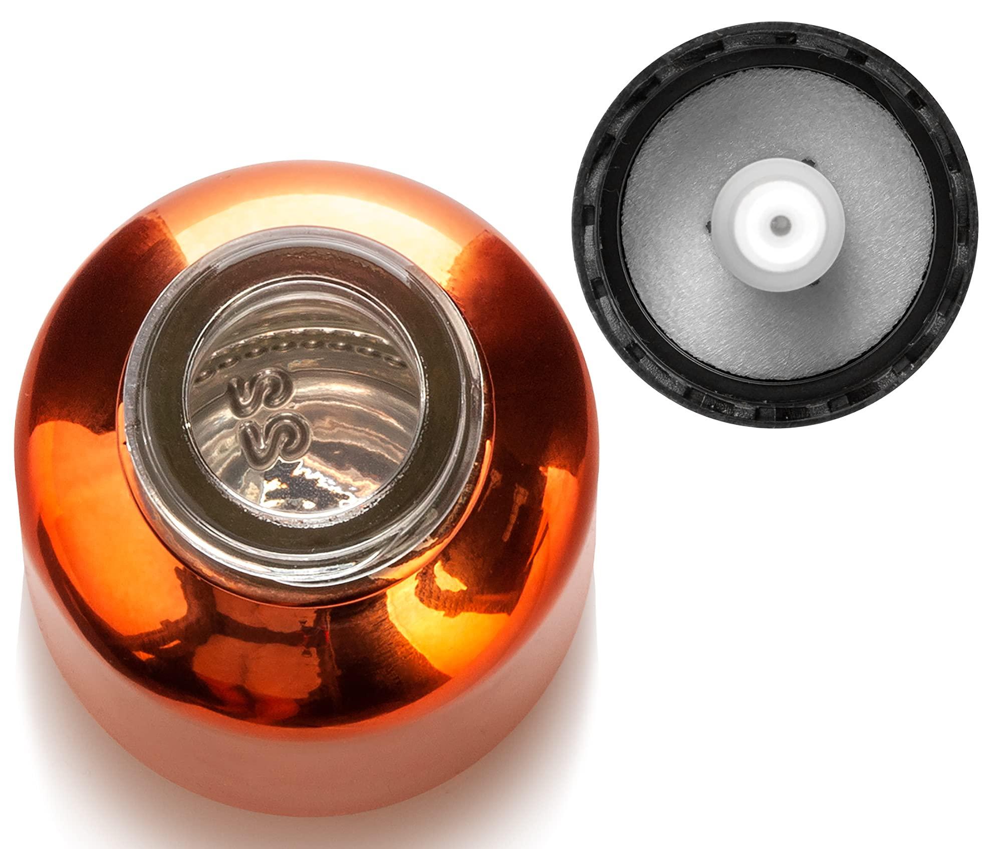 JUVITUS JUVITUS 1 oz Rose Gold Glass Boston Round Bottle with Black Spray (6 pack) Refillable Empty Storage Containers