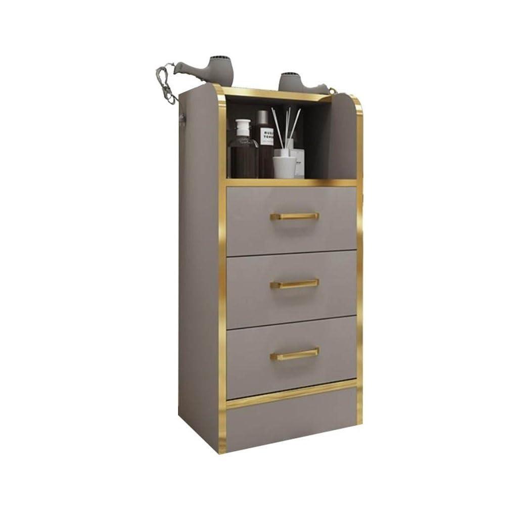 LXHELIVERY LXHELIVERY Barber Stations Storage Cabinet Beauty Salon Station with Dryer Holder Stylist Equipment for Hair Stylist with Tool Drawers Barber Shops (Color : Gray, Size : 35x30x80cm)
