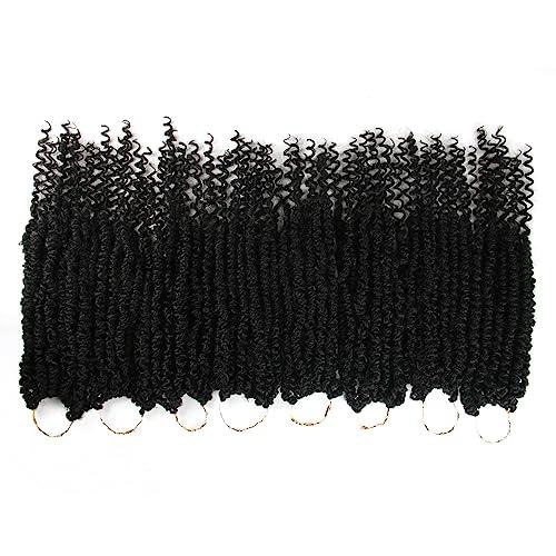 ROSESSEA 8 Packs/lot Passion Twist Crochet Hair 14 Inch Short Pre Looped Passion Twist Crochet Braids Bohemian Spring Twist Crochet Braiding Hair Curly End Wave Senegalese Twist Hair Extension For Women