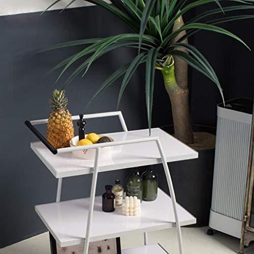 YGCBL YGCBL Multifunction Portable Hand Trucks,3-Tier Rolling Service Cart - Kitchen Hotel BarBathroom Trolley -Wrought Iron Metal Kitchen Bathroom Shelf - Multi-Function Practical Display Shelf - White