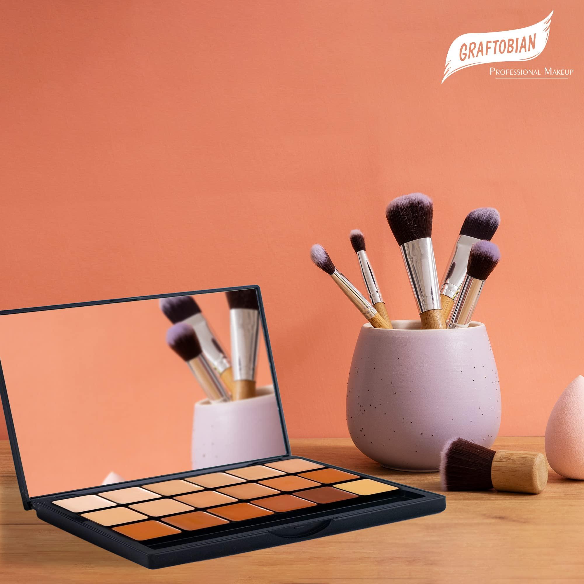 Graftobian Graftobian HD High-Definition Super Palette - Foundation Palette W/Makeup Sponge, Professional Face Cream Palette, Contour & Coverage Face Makeup, Artist Kit Addition, Warm