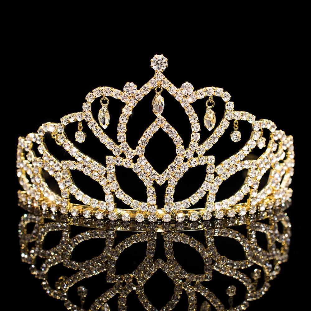 Anderson's Anderson's Gold Mirabella Tiara and Tiara Bag Set, Prom Tiaras, Homecoming Tiaras, Pageant Tiaras, Queen Or Princess Tiara For Prom, Homecoming, Pageant, Wedding, School Dance, Costume, Party, Event