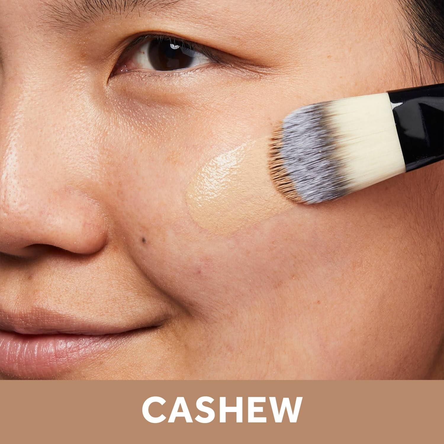 No7 No7 Lift & Luminate Triple Action Serum Foundation - Cashew - Liquid Foundation Makeup with SPF 15 for Dewy, Glowy Base - Radiant Serum Foundation for Mature Skin (30ml)