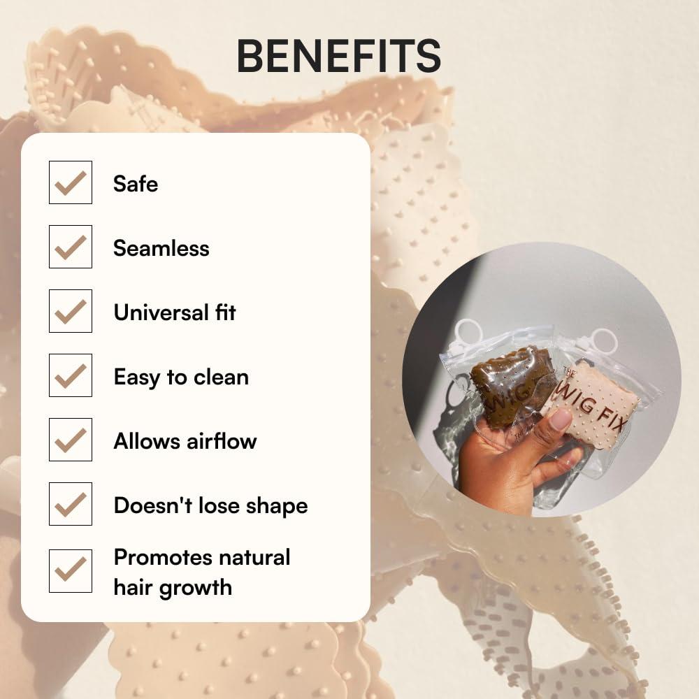 Wig Fix The Wig Fix by The Renatural - No-Slip Silicone Wig Grip Band Patented Hypoallergenic, Breathable, Lightweight Wig Silicone Headband for Secure Wig Wear in 5 Shades (Deep)