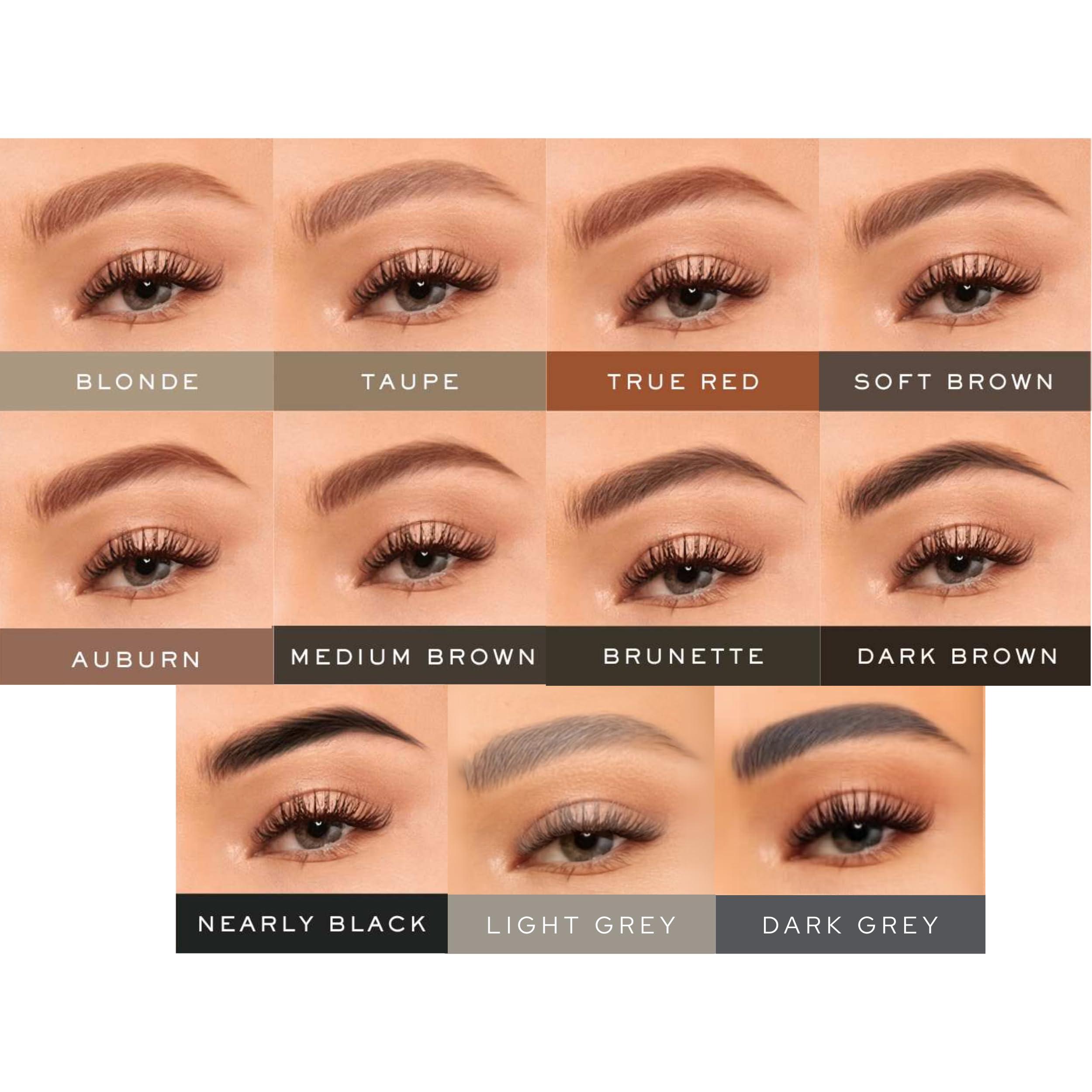 MADLUVV MADLUVV Eyebrow Stencil Kit - Easy-to-Use, Natural Look, 9 Popular Shapes, Used by Professionals - Includes Stamp, Stencils, Spoolie, and Travel Bag (Dark Grey)