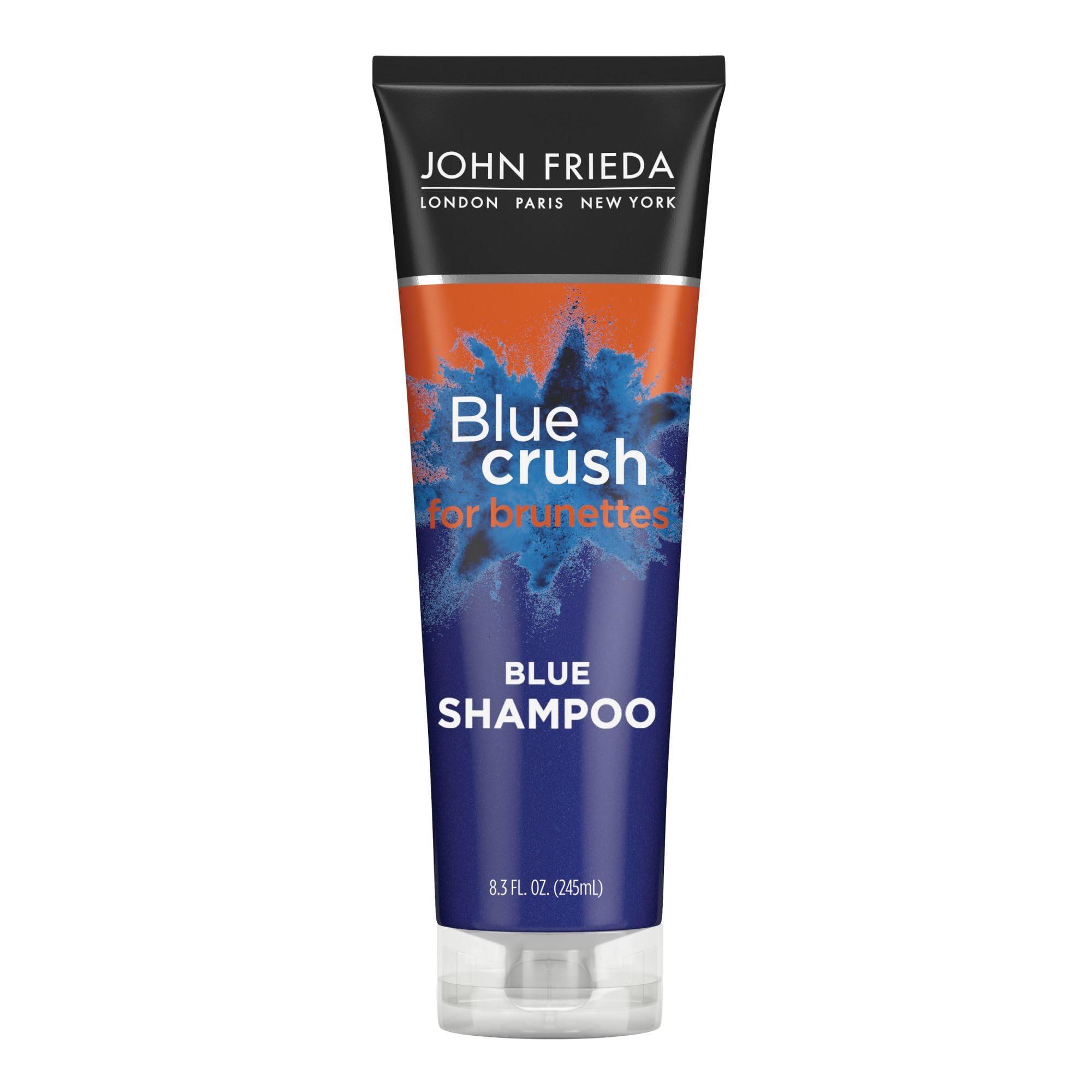 John Frieda John Frieda Blue Crush Conditioner, Toning Shampoo for Brunette Hair, Nourishes Color-Treated and Natural Hair, Blue Pigments for Vibrant, Cool-Toned Brunette Hair by Reducing Orange Tones, 8.3 Oz